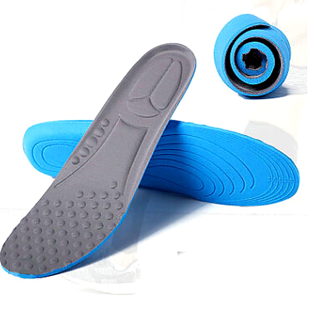 Close-up of a moulded shoe insole and sole